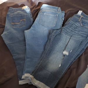 3prs cropped jeans size 18 levi time and tru